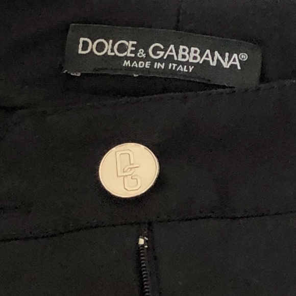 Dolce & Gabbana Black Cotton Blend Skirt w/Slit - Picture 4 of 6